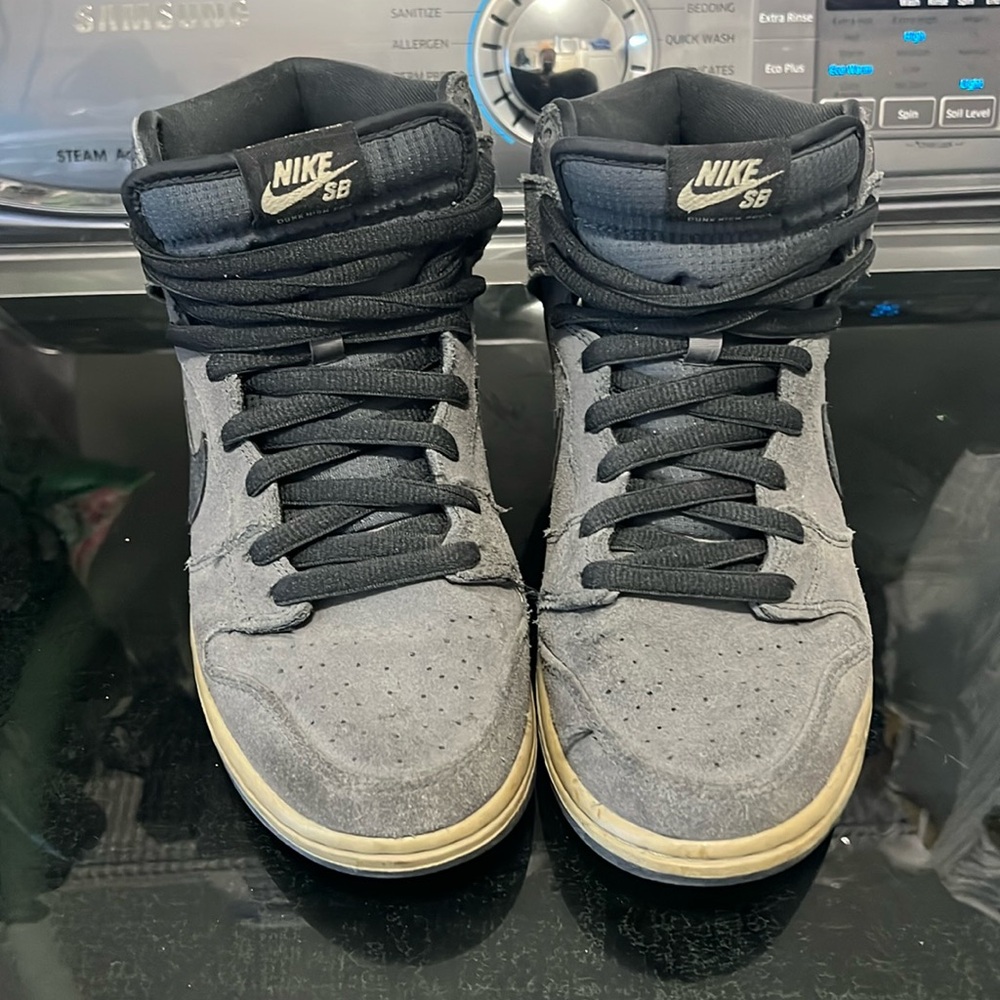 Gray and black Nike air Jordans size 10